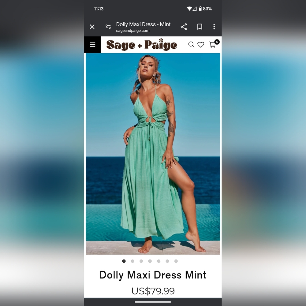 Sage and Paige Dolly Maxi Dress Mint